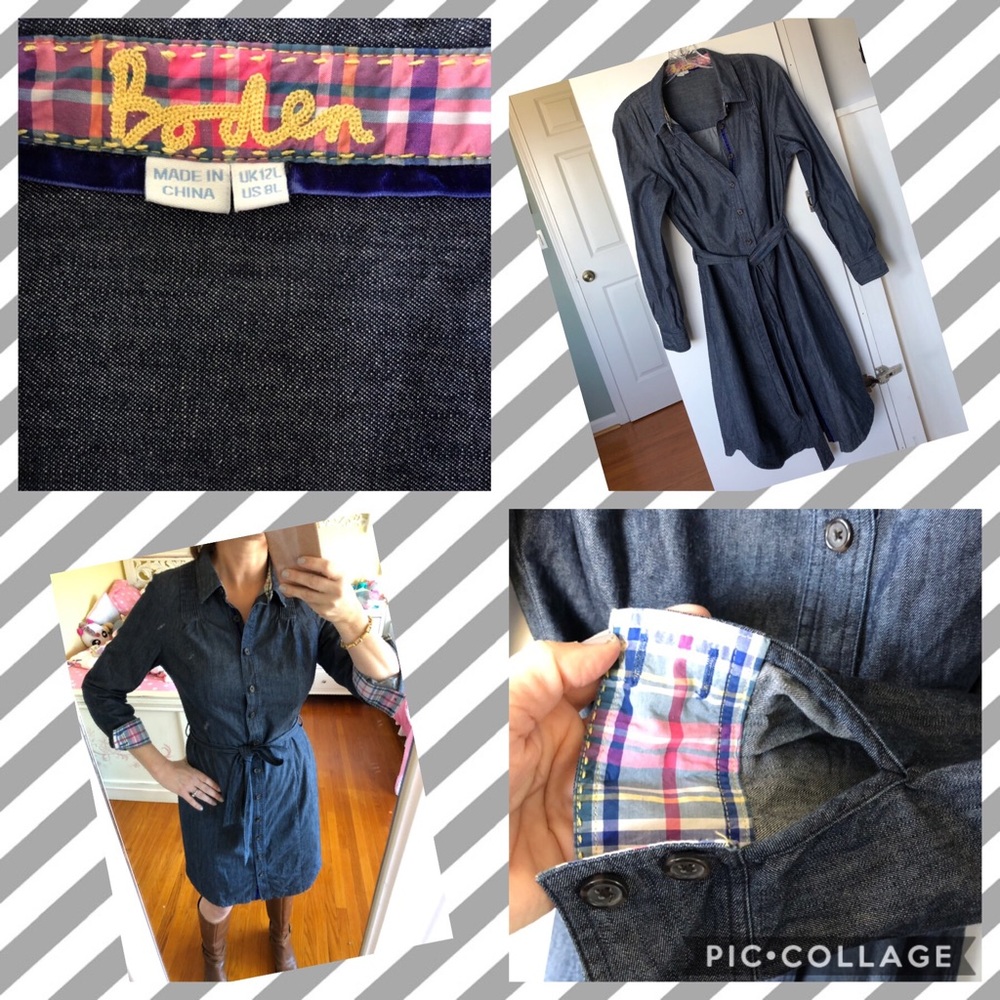 Boden, 8L Denim Shirtdress